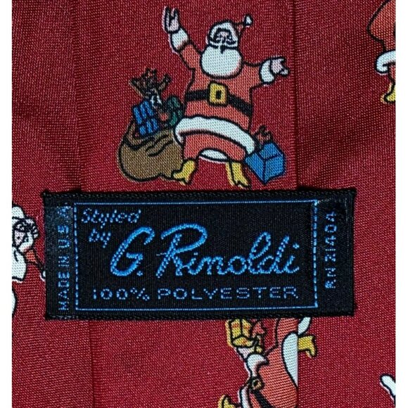 VTG Santa Claus Neck Tie G Rinoldi Christmas Tie Whimsical Novelty Holiday Party - Picture 3 of 5